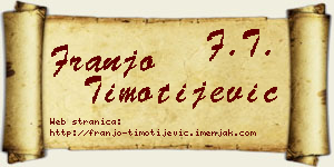 Franjo Timotijević vizit kartica